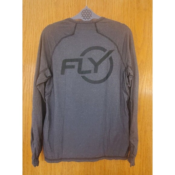 Flywheel Long Sleeves Shirt Gray FLY print on the back Men's Size M Medium - Picture 12 of 16
